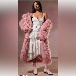 XL Kimchi Blue Brynn Lace Midi Dress White